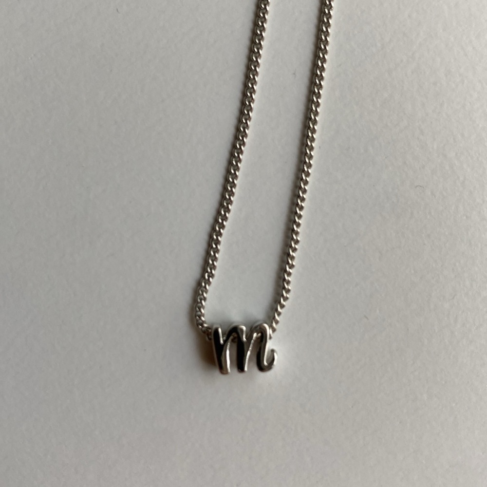 Silver Cursive Initial Necklace - Picture 4 of 4